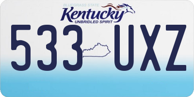 KY license plate 533UXZ
