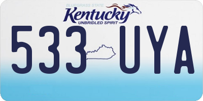 KY license plate 533UYA