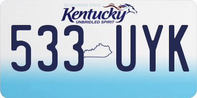 KY license plate 533UYK