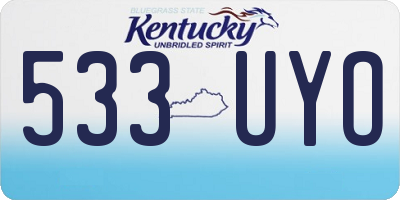 KY license plate 533UYO