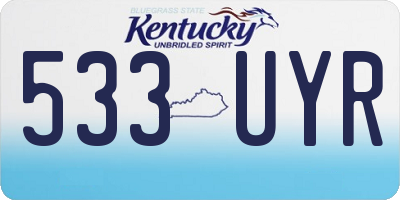 KY license plate 533UYR