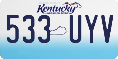 KY license plate 533UYV