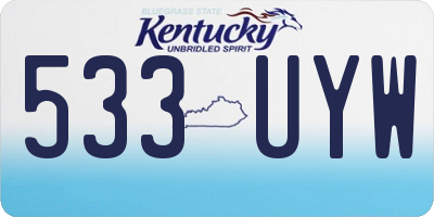 KY license plate 533UYW