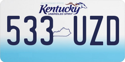 KY license plate 533UZD