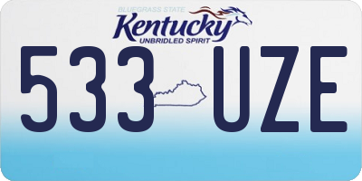 KY license plate 533UZE