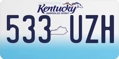 KY license plate 533UZH