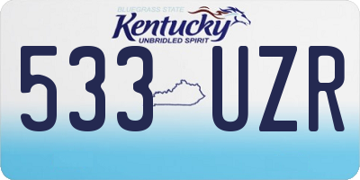 KY license plate 533UZR