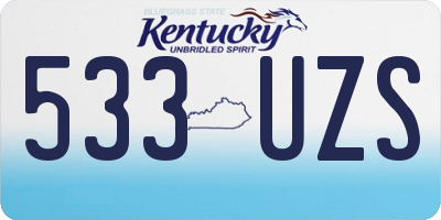 KY license plate 533UZS