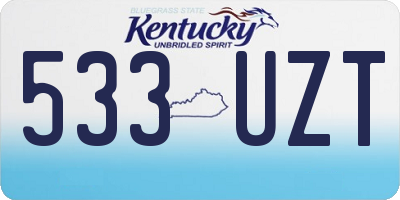 KY license plate 533UZT