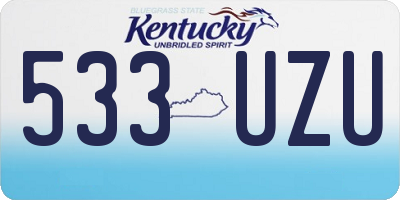 KY license plate 533UZU
