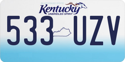KY license plate 533UZV