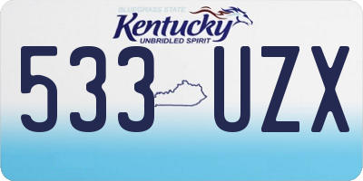 KY license plate 533UZX