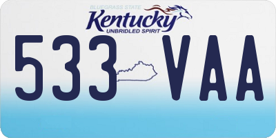 KY license plate 533VAA