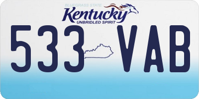 KY license plate 533VAB