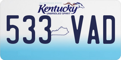 KY license plate 533VAD