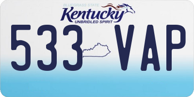 KY license plate 533VAP
