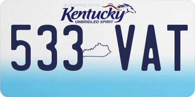 KY license plate 533VAT