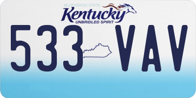 KY license plate 533VAV