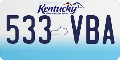 KY license plate 533VBA