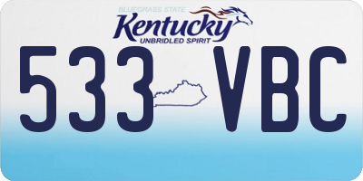 KY license plate 533VBC