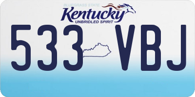 KY license plate 533VBJ