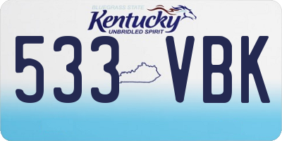 KY license plate 533VBK