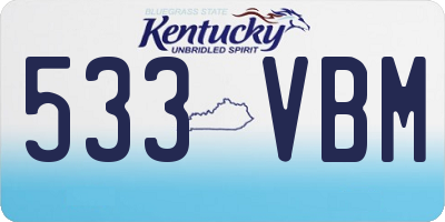 KY license plate 533VBM