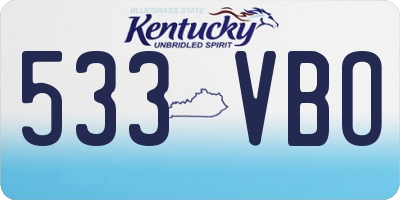 KY license plate 533VBO