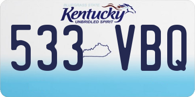 KY license plate 533VBQ