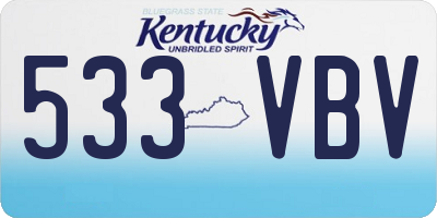 KY license plate 533VBV