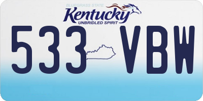 KY license plate 533VBW