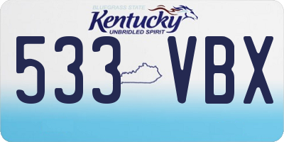 KY license plate 533VBX