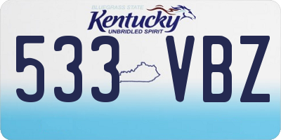 KY license plate 533VBZ