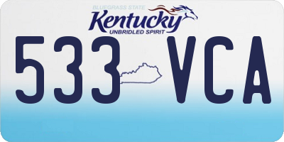 KY license plate 533VCA
