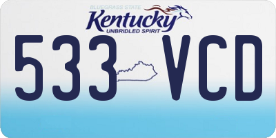 KY license plate 533VCD