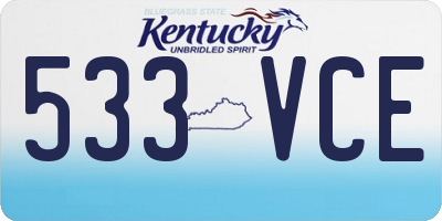 KY license plate 533VCE