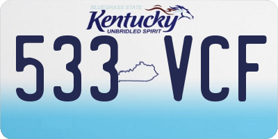 KY license plate 533VCF