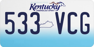 KY license plate 533VCG
