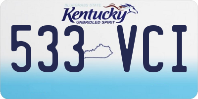KY license plate 533VCI