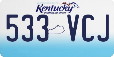 KY license plate 533VCJ