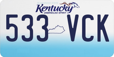 KY license plate 533VCK