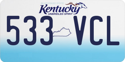 KY license plate 533VCL