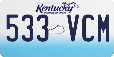 KY license plate 533VCM