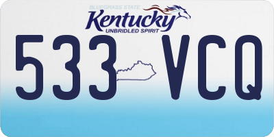 KY license plate 533VCQ