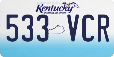 KY license plate 533VCR