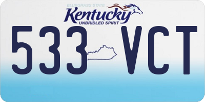 KY license plate 533VCT