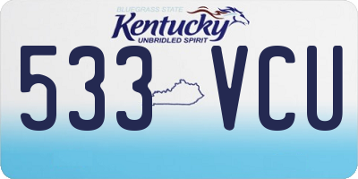 KY license plate 533VCU