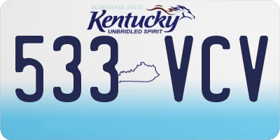 KY license plate 533VCV