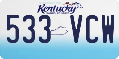KY license plate 533VCW