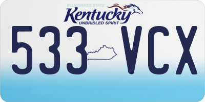 KY license plate 533VCX